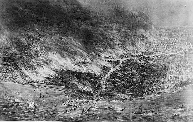 1871 chicago fire aerial